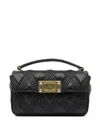 Valentino Grain Leather Mini 'rockstud' Hobo Bag In Black