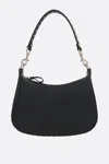Valentino Rivet Zipper Shoulder Bag In Black