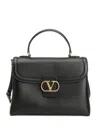 Valentino 9 To 5 Flap Leather Top-handle Bag In Black