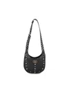 Valentino Garavani Hoboho Hobo Bag In Chevron-patterned Nappa Leather With Studs In Black