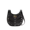 Valentino Garavani Small Hoboho Chevron Quilted Shoulder Bag With Studs In Black