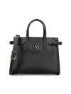 Valentino Borsa Tote In Pelle Nera Con Manici E Tracolla In Black