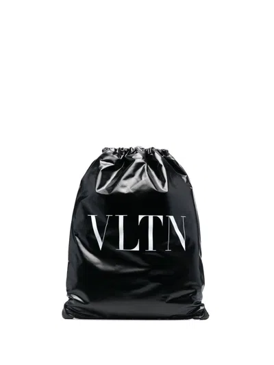 Valentino Garavani Adjustable Leather Sack For Versatile Use In Black