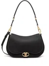 Valentino Medium Ohval Leather Shoulder Bag In Black