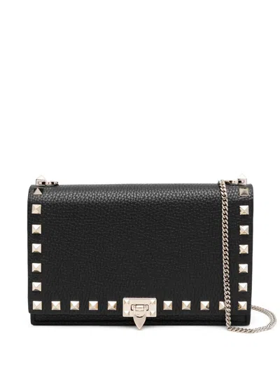 Valentino Garavani Rockstud Wallet-on-chain In Black