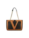 Valentino Garavani Black Nappa Leather Large Viva Superstar Shopping Bag In Nerospice