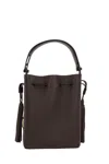 Valentino Garavani Chocolate Leather Vlogo Signature Bucket Bag In Brown