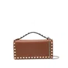 Valentino Stud-embellished Top-handle Mini Bag In Brown