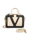 Valentino Viva Superstar Small Two-tone Leather Shoulder Bag In Butter White/black