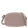 Valentino Chain Strap Studded Pebbled Texture Cross-body Bag In Gray
