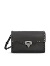 Valentino Garavani Small Rockstud Grainy Calfskin Crossbody Bag Woman Black Uni In Black
