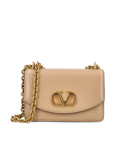 Valentino Garavani Womens Rose Sand Logo-hardware Two-compartment Leather Shoulder Bag In Pink