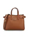 Valentino Vlogo Small Leather Tote In Brown
