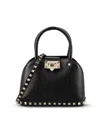 Valentino Garavani Garavani Rockstud Small Handbag In Grainy Calfskin Woman Black Uni In Multicolor