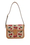 Valentino Cherryfic Shoulder Bag In Multicolor Natural Camel