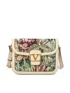 Valentino 9 To 5 Jacquard Voyage Vlogo Shoulder Bag In Multicolor/butter White