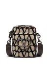 Valentino Toile Iconographe Vlogo Messenger Bag In Natural/black