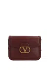 Valentino Womens Brick Ruby 9to5 Small Leather Shoulder Bag In Burgundy