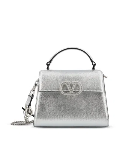 Valentino Garavani Logo-detail Tote Bag In Silver