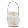 Valentino Vlogo Bucket Bag Contrast Trim In White