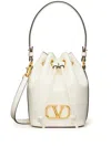Valentino Mini Vlogo Signature Bucket Bag With Top Handle In White