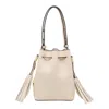 Valentino Cream V-logo Tassel Leather Bucket Bag In White