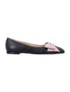 Valentino Round Toe Ballerina Shoes With Bow Detail