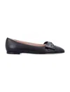 Valentino Leather Ballerinas With Iconic Bow Detail In Black