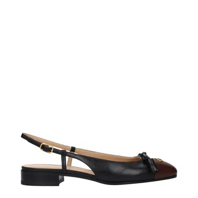Valentino Garavani Ballerina Flats Women Leather Black/brown