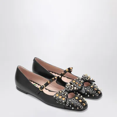 VALENTINO GARAVANI VALENTINO GARAVANI BALLERINA MARY-JANE BOWOW WITH STUDS WOMEN