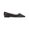 Valentino Leather Ballerinas With Iconic Bow Detail In Black