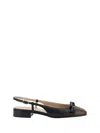 Valentino Valet Du Roi Leather Slingback Ballerina Flat In Black