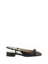 Valentino Valet Du Roi Leather Slingback Ballerina Flat In Black