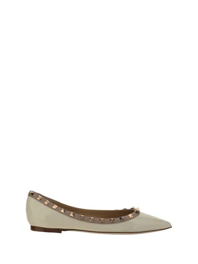 Valentino Garavani Rockstud Ballet Flats In Green