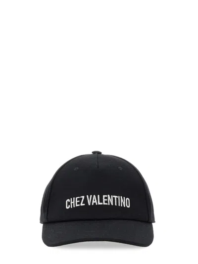 Valentino Garavani Embroidered Cotton Baseball Cap In Black