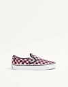 Valentino Garavani  Garavani And Vans Fabric Slip-on Trainer With Vlogo Checkerboard Print In Pink