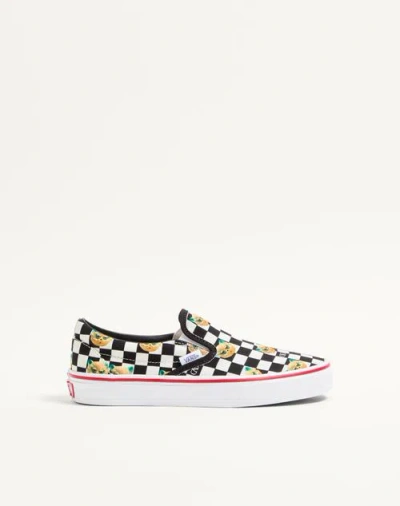 Valentino Garavani And Vans Slip-on Trainer In Fabric With Le Chat De La Maison Print And Vlogo Chec In Multi