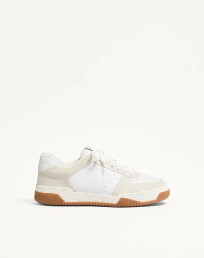 Valentino Garavani Signature Detail Ankle Padding Sneakers With Interchangeable Laces In White