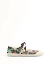 Valentino Bay By Bay Ballerina Trainer In Jacquard Fabric With Floral Embroidery In Multicolour