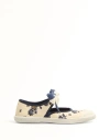 Valentino Bay By Bay Ballerina Rubber-trimmed Printed Silk-jacquard Sneakers In Blue/ivory