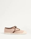 Valentino Bay By Bay Webbing-trimmed Checked Canvas Sneakers In Tobacco