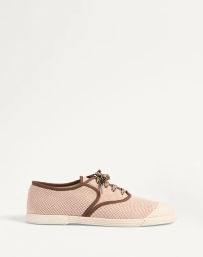 Valentino Garavani Bay By Bay Fabric Trainer In Tobacco