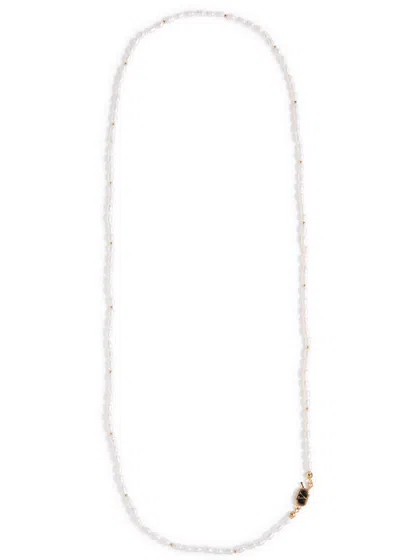 Valentino Garavani Bead-embellished Pearl Necklace In Metallic