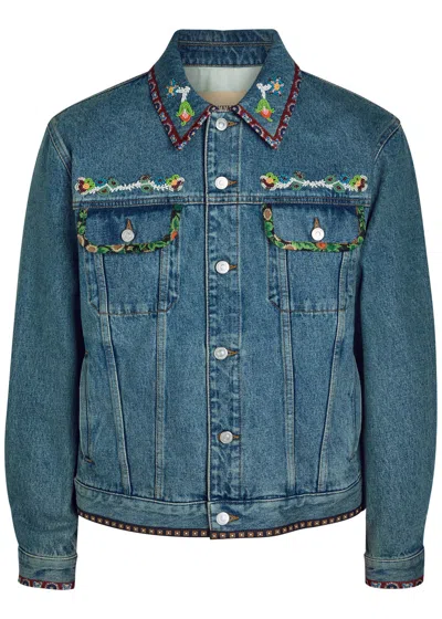 VALENTINO VALENTINO GARAVANI BEADED DENIM JACKET