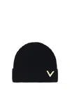 Valentino Vgold Cashmere Beanie In Navy