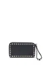 Valentino Pochette Rockstud Vitello Stampa Alc In Black