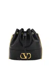 Valentino Chain-link Shoulder Strap Bucket Bag With Gold-tone Hardware In Black