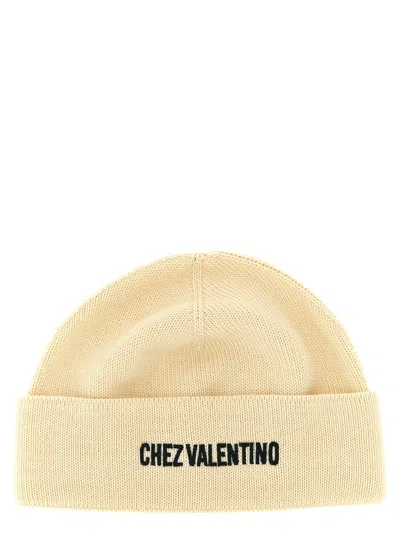 Valentino Garavani Beige Cotton Men's Beanie