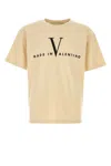 Valentino Garavani  Cotton T-shirt With Made In  Print In Neutral