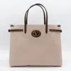 Valentino Garavani Beige Leather And Cotton Totes